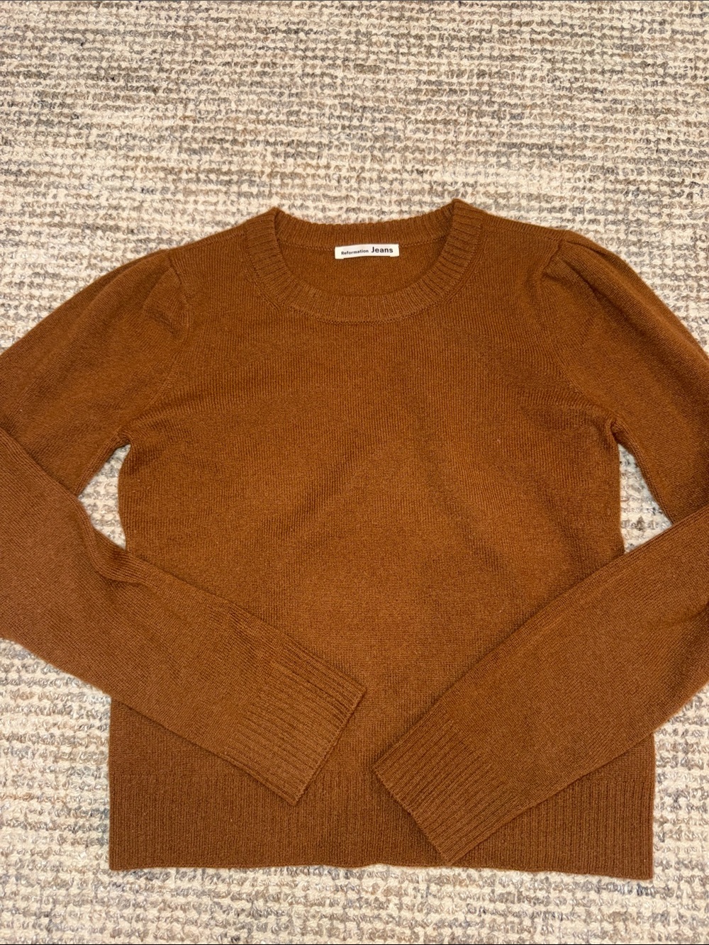 REFORMATION Brown Crewneck Sweater - Cozy Everyday Knit - Picture 6 of 7